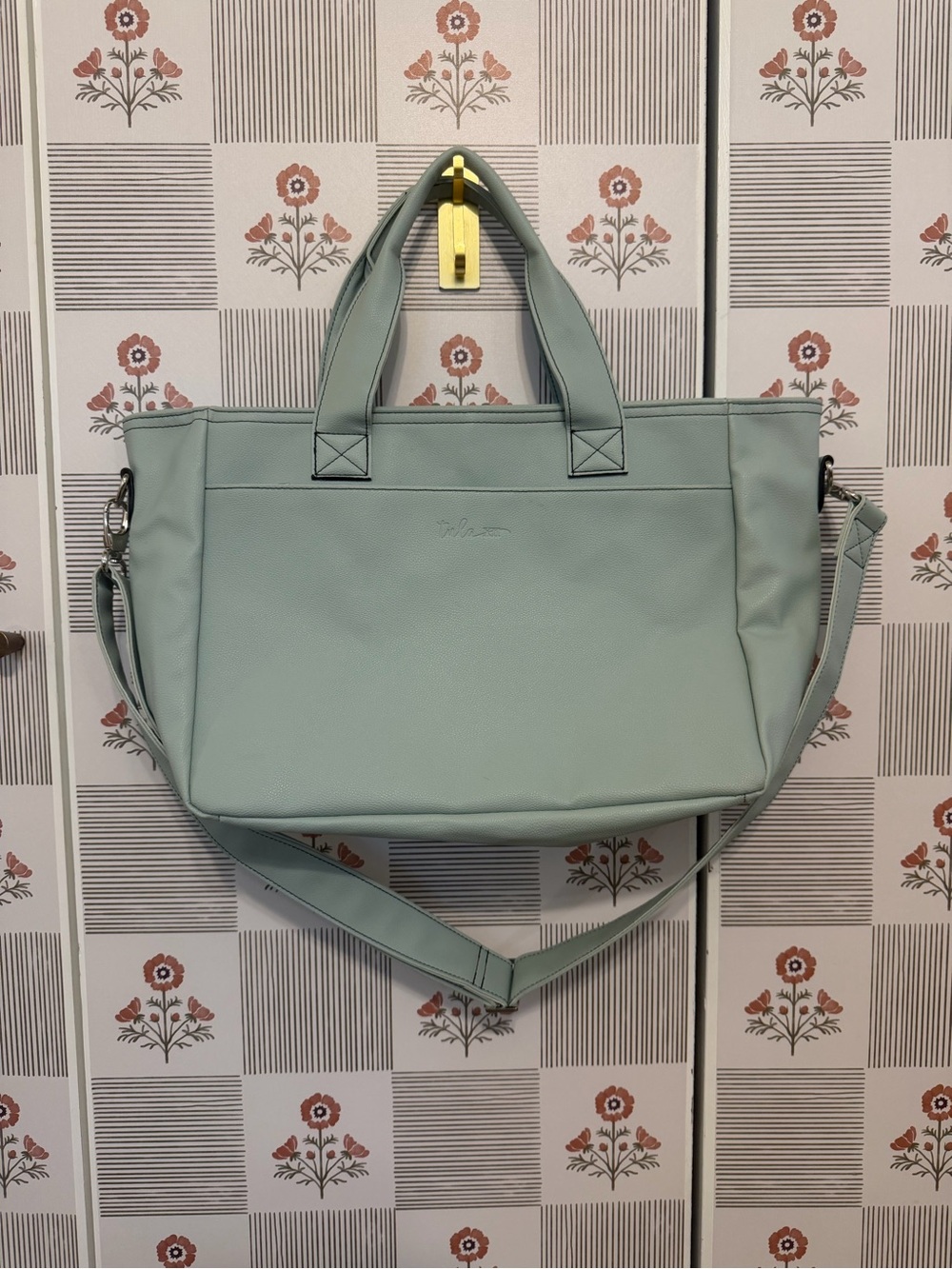 Mint color laptop totes bag